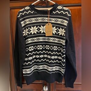Weatherproof Black/White “The Holiday Sweater” Pullover Knit Warm Festive - S